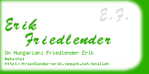 erik friedlender business card